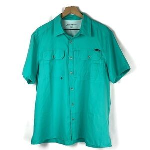 EDDIE BAUER Men’s Short Sleeve Moisture-Wicking Tech Shirt - Green, Size Medium